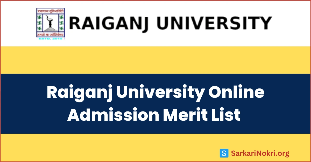 Raiganj University UG PG Merit List 2023