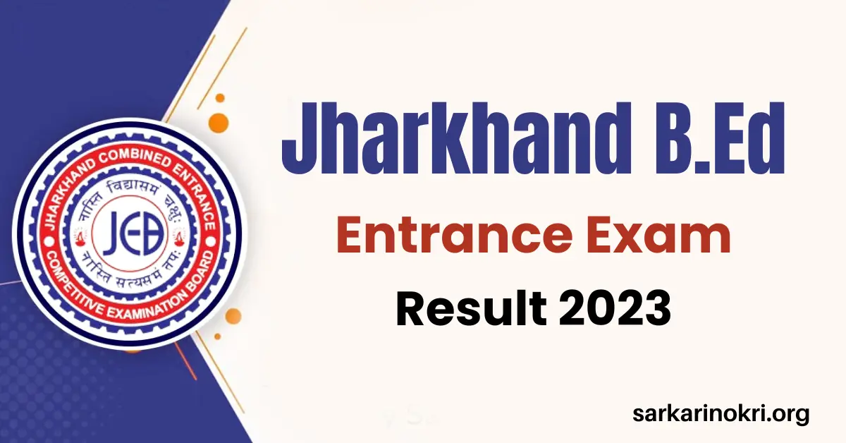 Jharkhand B.Ed Result 2023 Merit List PDF