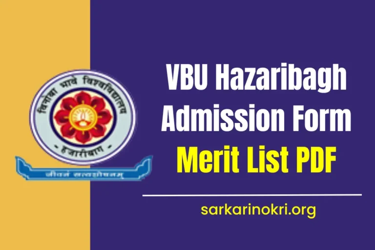 Vinoba Bhave University UG PG Merit List 2024