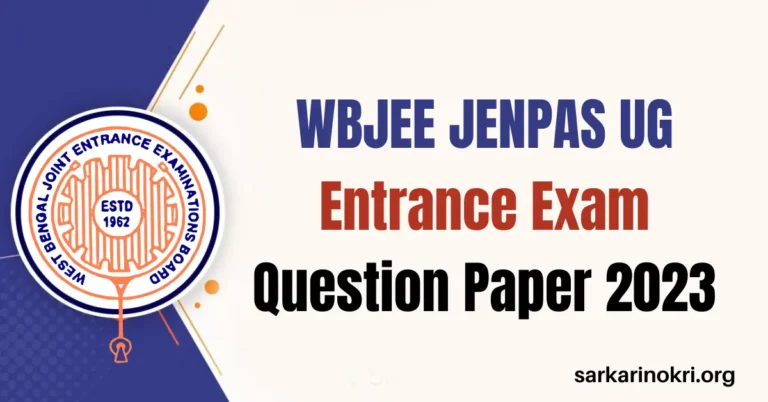 WBJEE JENPAS UG Question Paper 2023 PDF