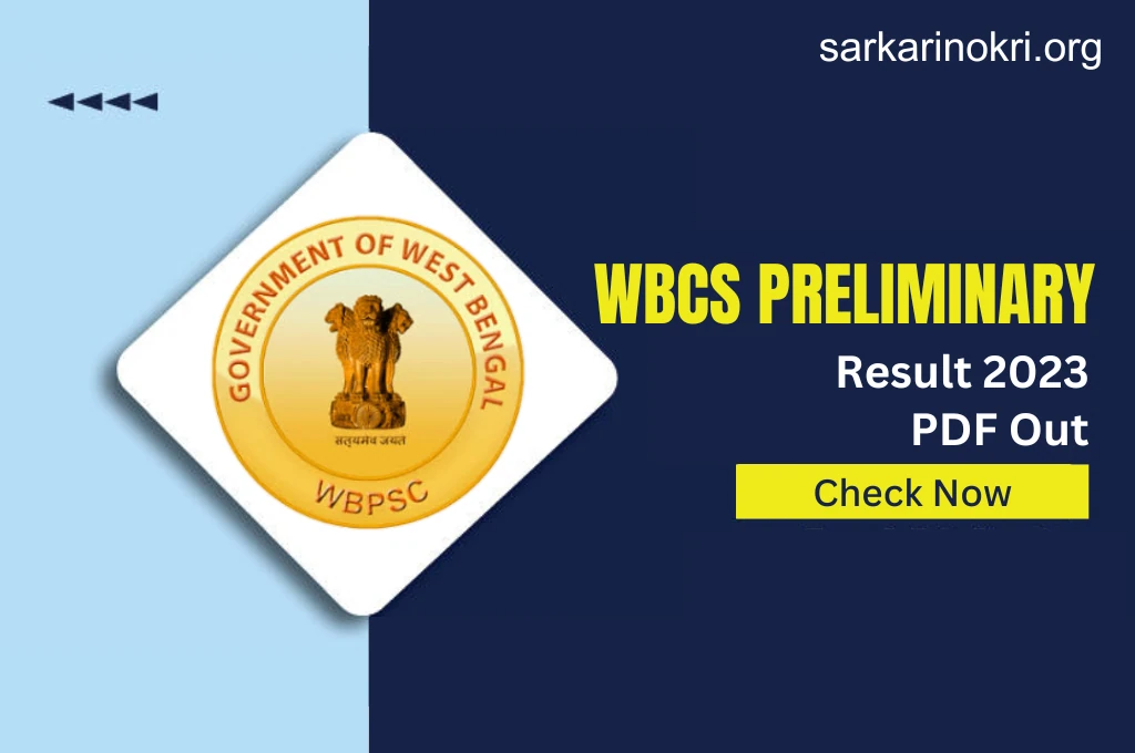 WBCS Preliminary Exam Result 2023