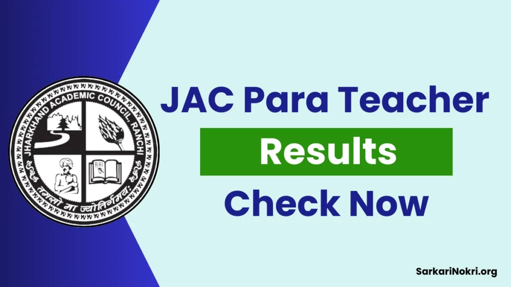 JAC Para Teacher Akalan Result 2024 Check