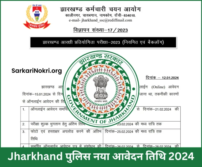 Jharkhand Police 2024 New Apply Date Out