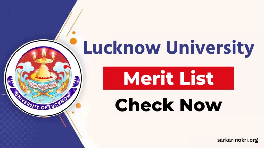 Lucknow University UG PG Merit List 2024 Check