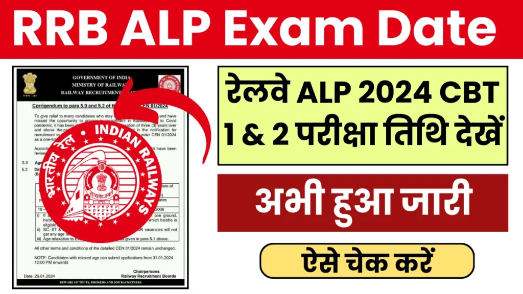 RRB Railway ALP Exam Date 2024