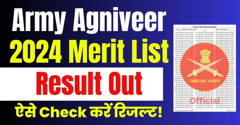 Indian Army Agniveer Result 2024 Merit List PDF