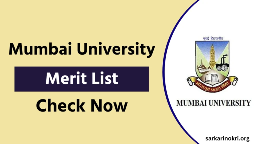 Mumbai University UG PG Merit List 2024