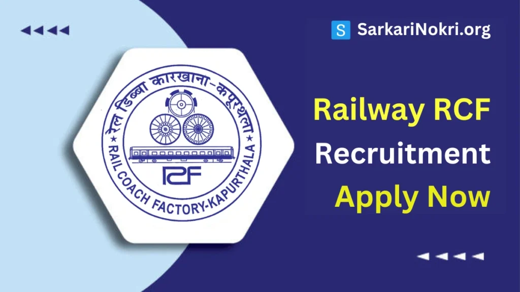 Railway RCF Apprentice Recruitment 2024